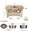 Neater Feeder Express for Medium to Large Dogs with Slow Feed Bowl - Mess Proof Pet Feeder with Stainless Steel Water Bowl & Slow Feed Food Bowl - Drip Proof, Non-Tip, and Non-Slip - Almond