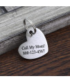 Ultra Joys Cat Tags Personalized Small Cat Dog ID Tag - Cat Collar with Name Tag Pet Tags for Cats - Stainless Steel Cat Name Tags - Pet Tags for Cats Both Side Engravable, Heart Tag in Silver