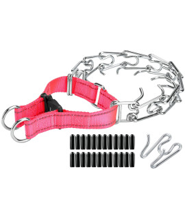 DEYAcE Dog Prong collar, Quick Release Heavy Duty Metal Buckle Dog Training collar, Adjustable Stainless Steel Spiked choke collar