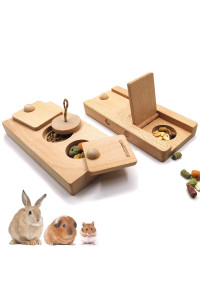 DOZZOPET Wooden Enrichment Foraging Toy for Small Pet,Interactive Hide Treats Puzzle Snuffle game,Mental Stimulation Toy for Hamster,guinea Pig,Rabbit,chinchilla