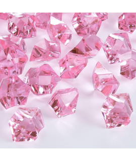 Babenest Acrylic crushed Ice Rocks, 150 PcS Fake crystals Plastic Ice cubes Diamonds gems for Vase Fillers, Home Decoration, Table Scatter, Event, Wedding, Arts & crafts (Pink)