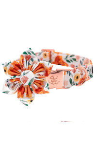 Elegant Little Tail Floral Girl Dog Collar For Female Dogs, Pet Collar Adjustable Dog Collars With Flower Gift For Medium Dogs