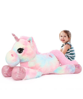 Tezituor 43In Giant Unicorn Toys Plush ,Big Rainbow Pink Unicorn Stuffed Animals,Lovely Unicorn Birthday Decorations For Children ,Great Unicorns Gifts For Girls