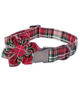 Elegant Little Tail Flower Christmas Dog Collar For Female Or Male Dogs, Gift Pet Collar Adjustable Dog Collars For Large Dogs