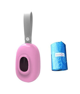 GOKYL Pet Poop Bag Portable Dog Poop Bag Dispenser Carrier Puppy Cleaning Waste Bags Pouch Holder (Color : Pink)