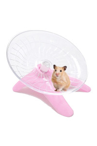 Hamster Flying Saucer Silent Running Exercise Wheel For Hamsters, Gerbils, Mice ,Hedgehog And Other Small Pets Silent Running Wheel Hamster Wheel(Pink)