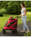 Pet Gear NO-Zip Pet Stroller with Dual Entry, Push Button Zipperless Entry for Single or Multiple Dogs/Cats, Pet Can Easily Walk in/Out, No Need to Lift Pet, Gel-Filled Tires, 1 Model, 4 Colors