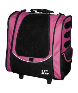 Pet Gear I-GO2 Roller Backpack, Travel Carrier, Car Seat for Cats/Dogs, Mesh Ventilation, Included Tether, Telescoping Handle, Storage Pouch, 4 Models, 6 Colors