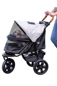 Pet Gear No-Zip AT3 Pet Stroller for Cats/Dogs, Zipperless Entry, Easy One-Hand Fold, Jogging Tires, Removable Liner, Cup Holder + Storage Basket, 2 Models, 4 Colors