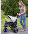 Pet Gear No-Zip AT3 Pet Stroller for Cats/Dogs, Zipperless Entry, Easy One-Hand Fold, Jogging Tires, Removable Liner, Cup Holder + Storage Basket, 2 Models, 4 Colors