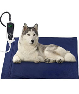 Pet Heating Pad, Electric Heating Pad for Dogs and Cats Indoor Upgraded 11 Levels Temperature Adjustable Warming Bed 12 Timers Levels Auto Power Off Safe Heated Mat- 32X20Inch