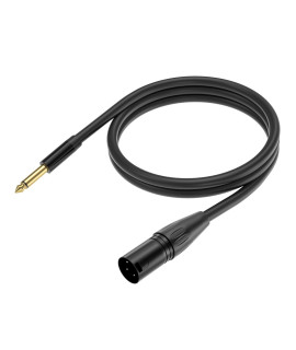 Yinker 14 Inch TS to XLR Male cable, 635mm to 3 Pin Male Microphone cable Unbalanced Mic cord - 10ft3m 1pack