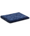 Laura Ashley Roslyn Orthopedic Dog Bed, Dog Crate Pet Mat, Comfortable, Supportive and Cozy, Washable Stylish Plush Fabric Cover, Large 35" W x 22" L, Navy