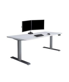 Vari Electric Standing Desk 72 x 30 (VariDesk) - Electric Height Adjustable Desk - Standing Desk for Office or Home - Adjustable Standing Desk - Powerful Dual Motor Sit Stand Desk - White