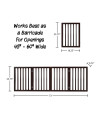 PETMAKER Pet Gate - Dog Gate for Doorways, Stairs or House - Freestanding, Folding, Accordion Style, MDF Wooden Indoor Dog Fence (4 Panel, Brown)