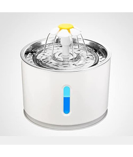 Pet Dog Cat Water Fountain Electric Automatic Water Feeder Dispenser Container LED Water Level Display for Dogs Cats Drink (Color : Stainless Steel Gray)