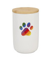 Bone Dry Ceramic Pet Collection, Treat Canister, 4x6.5, Rainbow Paw