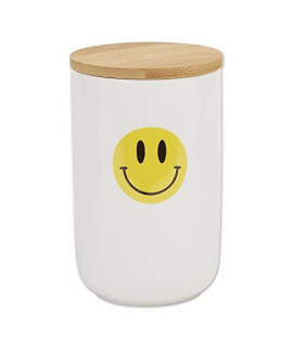 Bone Dry Ceramic Pet Collection, Treat Canister, 4x6.5, Smiley Face