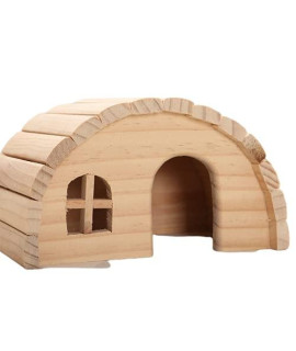 PEXIZUAN Hamster Chinchilla and Guinea Pig Hideout Wooden House with Windows
