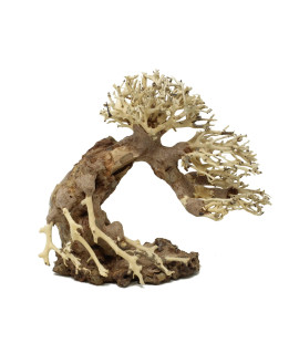 Bonsai Driftwood Aquarium Tree AWE Random Pick (8in Height) Natural, Handcrafted Fish Tank Decoration | Easy to Install
