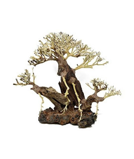 Bonsai Driftwood Aquarium Tree AWI Random Pick (13in Height) Natural, Handcrafted Fish Tank Decoration | Easy to Install