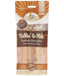 Fieldcrest Farms Nothin' to Hide 5 Small Roll Peanut Butter Flavored Dog Chew, 3.2 oz., Count of 2