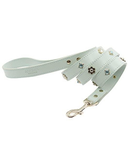PU Leather Dog Leash with Rhinestone -[X801] Cute Soft Touch Walking Running Leash for Dogs PU Leather Leash for Dogs with Diamond Crystal &Metal Flower Luxury Dog Leash for Small Medium Dogs & Cats