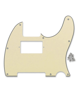 Bexgears 8 Hole Electric Guitar Humbucker Pickguard For Tl Style Guitar Parts (3Ply Cream)
