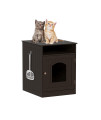 Spirich Home Cat Litter Box Enclosure, Hidden Litter Box Furniture Cabinet, Indoor Cat House Side Table, Large Pet Crate Nightstand, Kitty Litter Box Loo Washroom (Espresso)