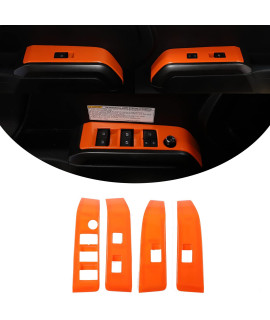 Front And Rear Doors Car Look Interior Door Armrest Window Switch Panel Cover Trim For Toyota Tacoma 2016 2017 2018 2019 2020 2021 2022(Orange, Front And Rear)