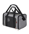 SUPPETS Dog Carrier Large Size Cat Carrier Pet Carrier Breathable Mesh Pet Travel Carrier for Dogs Cats with Washable Portable Mat,Detachable Shoulder Strap,Grey