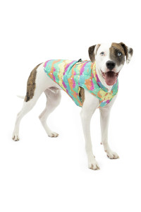 Kurgo Loft Dog Jacket, Reversible Winter Coat for Dogs, Reflective, Wear with Harness, Water Resistant, For Small Medium Large Pets (Watercolor Stripe, S)