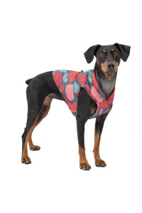 Kurgo Loft Dog Jacket - Reversible Fleece Winter Coat - Cold Weather Protection - Wear With Harness Or Additional Layers - Reflective Accents, Leash Access, Water Resistant - Lava Lamp, XL