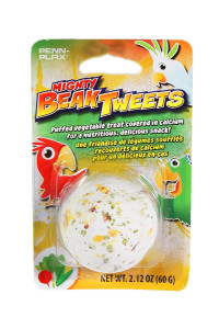 Penn-Plax Tweet Eats: Mighty Beak Tweets ?Puffed Vegetable Pet Treat Covered in Calcium ?Safe for All Birds ?1 Count