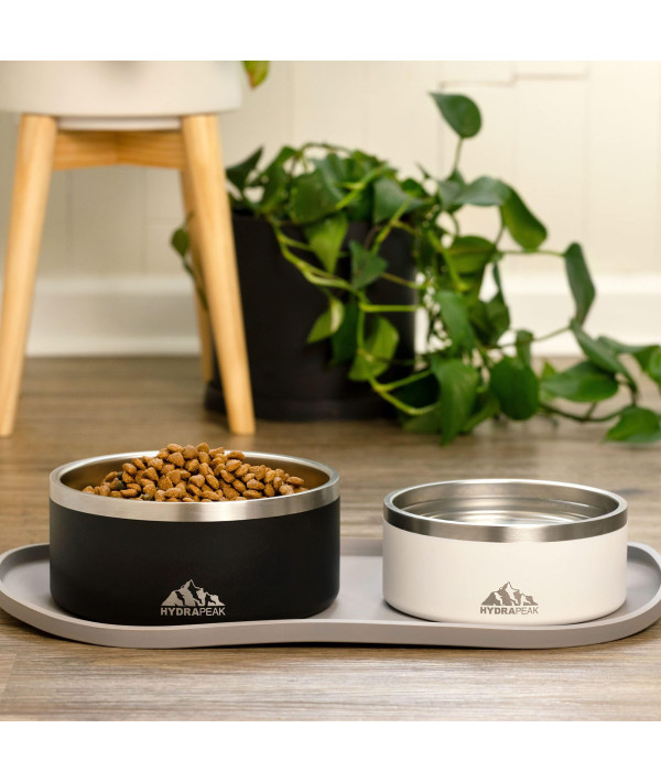 Hydrapeak Non Slip Stainless Steel Dog Bowl 4 Cup Black