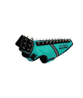 CoyoteVest SpikeVest Dog Harness Vest, Reflective Dog Accessories with Spikes to Shield Your Pet from Raptor and Animal Attacks, Velcro Tabs for Fast Wearing and Removal (Small, Turquoise)