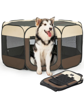 A4Pet Portable Pet Playpen For Large Dogs, 49 Foldable Dog Playpen For Medium Large Dogspuppycatrabbitchick, Indoor Cat Playpen With Waterproof Bottom Removable Zipper