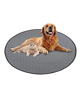Viglley Washable Dog Pee Pad 48" Round Puppy Playpen Mat, Waterproof Dog Whelping Pads Reusable Fast Absorbing Training Crate Pads for Dogs Cats
