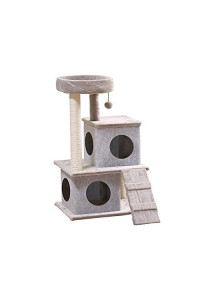 YIYICOOL Cat Tree for Indoor Cats - 31.5? Appealing Cat Tower House with Scratching Posts & Hammock - Premium Quality Cat Climbing Stand in 2 Colors Dark Gray & Light Gray (Light Gray)