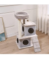 YIYICOOL Cat Tree for Indoor Cats - 31.5? Appealing Cat Tower House with Scratching Posts & Hammock - Premium Quality Cat Climbing Stand in 2 Colors Dark Gray & Light Gray (Light Gray)
