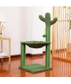 Cactus Cat Scratching Post, Cactus Cat Tree with Hammock and Full Wrapped Sisal Scratching Post for All Cats (Cat Scratcher(with Hammock))