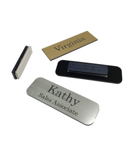 cUSTOMIZED4U 1inX3in Employee Personalized Name Tag Badge Pin or Magnet Attachment customized Identification Engraved