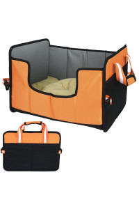 Pet Life Travel-Nest Folding Travel Cat and Dog Bed, LG, Orange