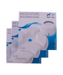 Pet Life ? 'Moda-Pure' Ultra-Quiet Filtered Dog and Cat Fountain Waterer (Replacement Filters - 3 Pack)