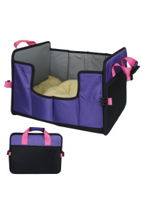 Pet Life Travel-Nest Folding Travel Cat and Dog Bed, LG, Purple