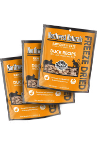 Northwest Naturals Freeze Dried Diet for cats - Duck cat Food - grain-Free, gluten-Free Pet Food, cat Training Treats - 11 Oz (3 Pack)