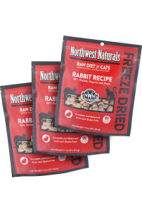 Northwest Naturals Freeze Dried Diet for cats - Rabbit cat Food - grain-Free, gluten-Free Pet Food, cat Training Treats - 11 Oz (3 Pack)