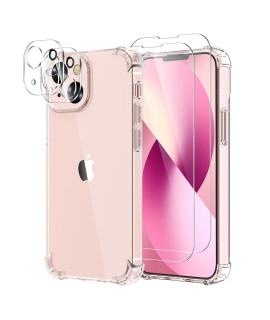 Kswous Clear Case For Iphone 13 Mini 54 Inch With Screen Protector2 Pack] Camera Lens Protector2 Pack], Soft Protective Case For Women Girls Cute Shockproof Cover(Clear)