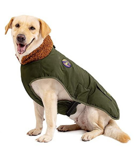 IREENUO Dog Coat, Waterproof Dog Jacket for Medium Large Dogs, Cozy Lining Coat Dog Outdoor Clothes with Furry Collar Warm Dog Bomber Jacket - 5XL