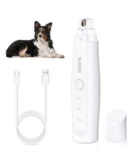 HONCHEN Dog Nail Grinder, Rechargeable Dog Nail Clippers, Electric Dog Nail Trimmers, Painless Dog Paws Grooming Trimmers for Small Medium Large Dogs & Cats (White) (White)